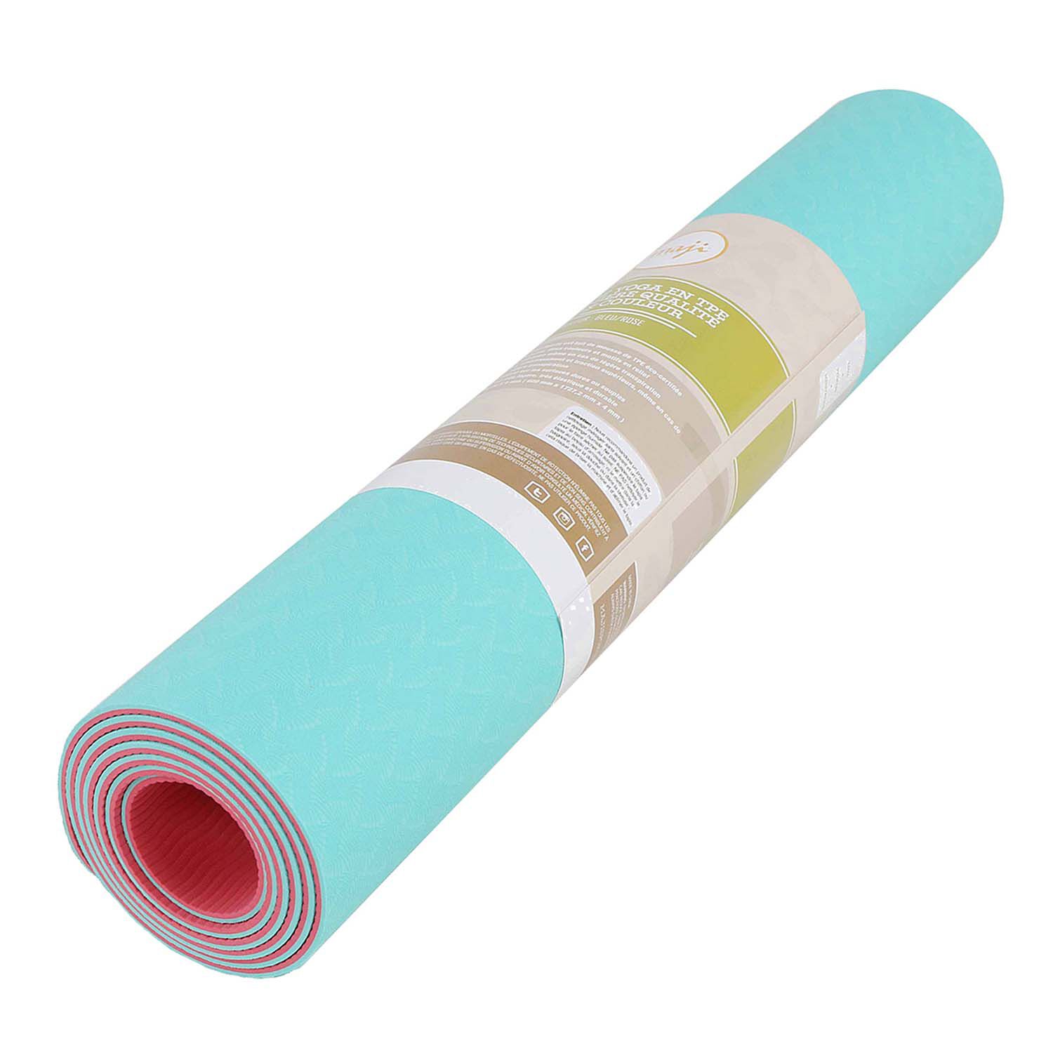 2 Tone TPE Yoga Mat - Blue/Pink